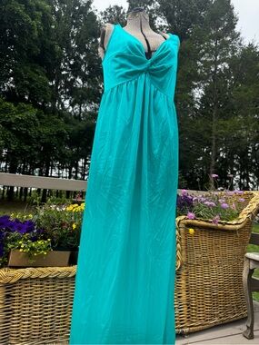 Teal Twist Front vintage nightgown Velrose Olga like